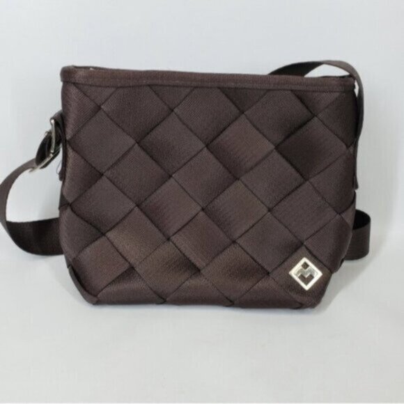 MaggieBags Brown Seatbelt Crossbody Bag Everyday Unique Recycled - Picture 4 of 16
